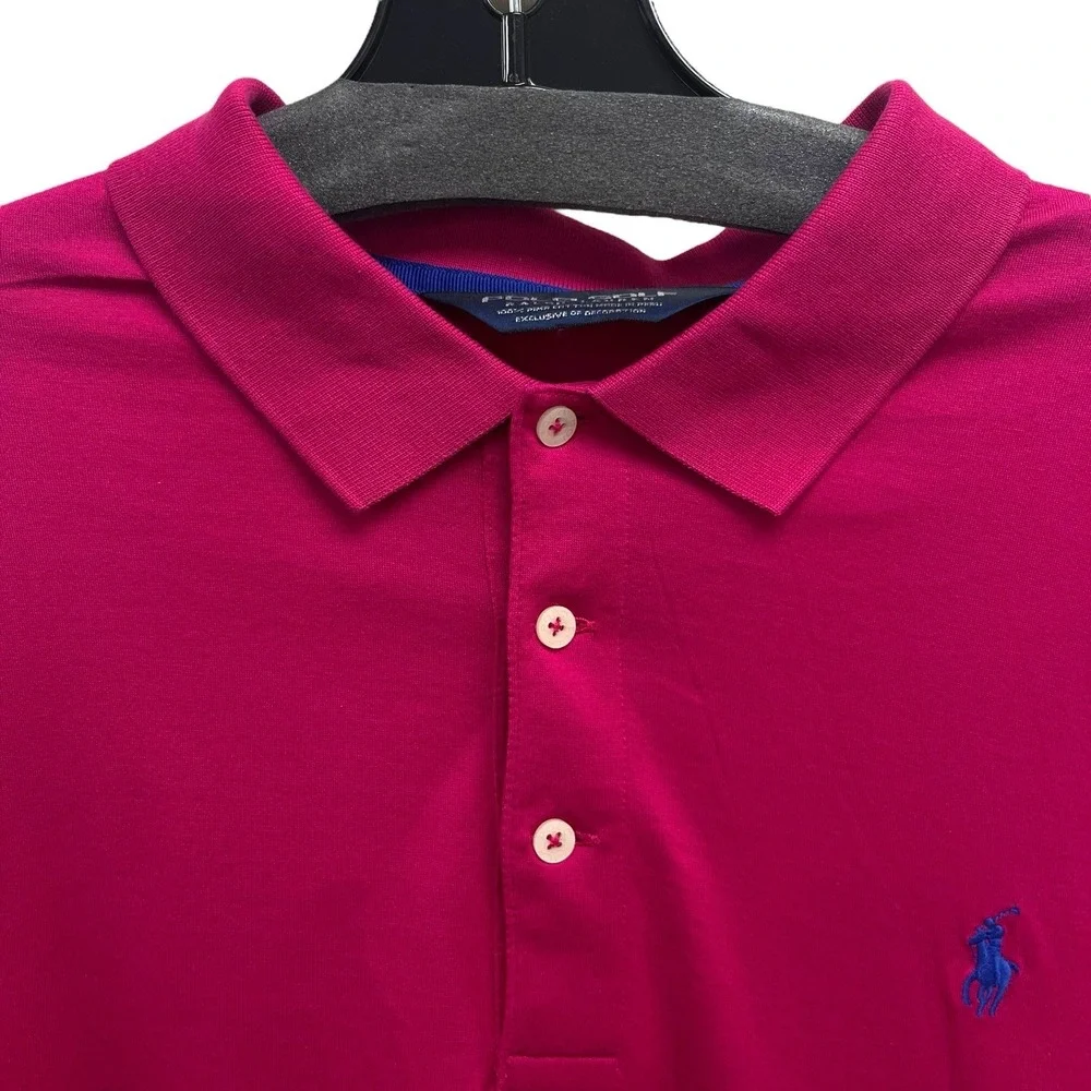 Polo Ralph Lauren Men's Size XL Magenta Pink Short Sleeve 100% Cotton Golf Shirt